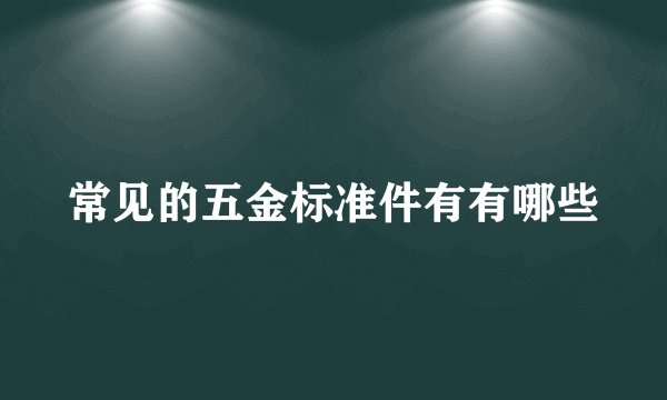 常见的五金标准件有有哪些
