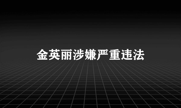 金英丽涉嫌严重违法
