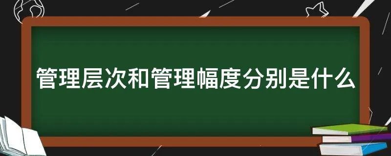 管理层次和管理幅度分别是什么