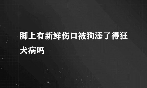 脚上有新鲜伤口被狗添了得狂犬病吗