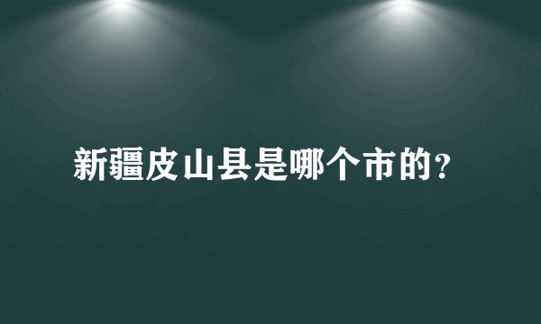 新疆皮山县是哪个市的？