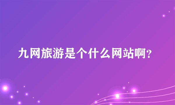 九网旅游是个什么网站啊？