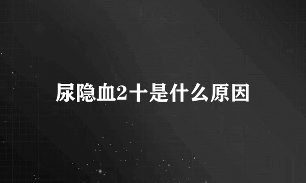 尿隐血2十是什么原因
