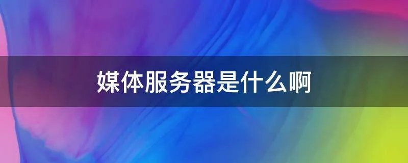 媒体服务器是什么啊