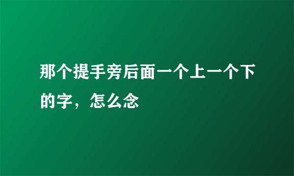 那个提手旁后面一个上一个下的字，怎么念