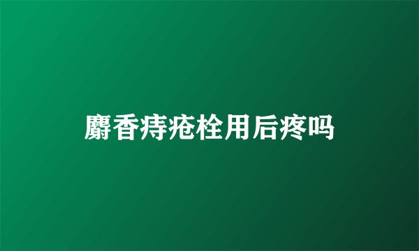 麝香痔疮栓用后疼吗