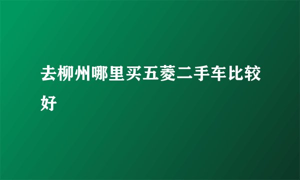 去柳州哪里买五菱二手车比较好