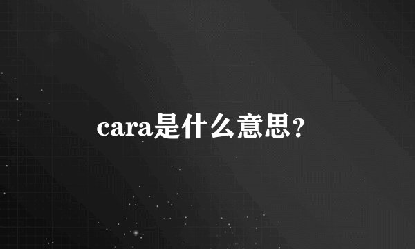 cara是什么意思？