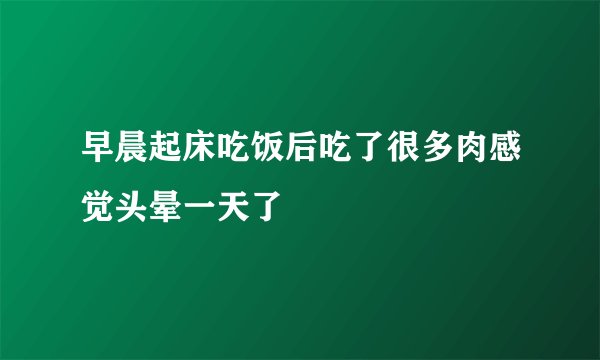 早晨起床吃饭后吃了很多肉感觉头晕一天了