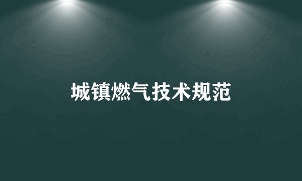 城镇燃气技术规范
