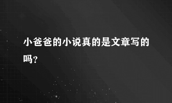 小爸爸的小说真的是文章写的吗？