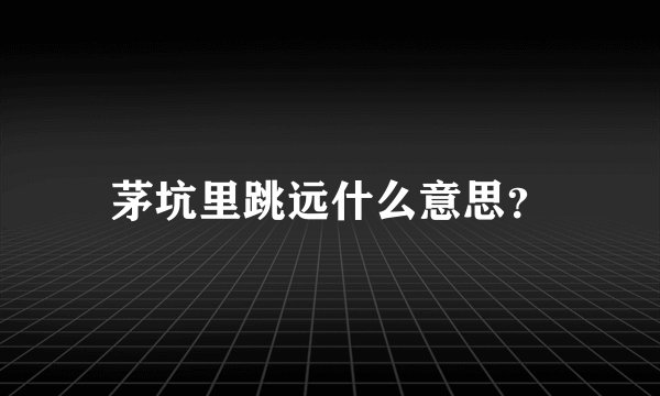 茅坑里跳远什么意思？