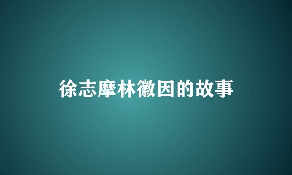 徐志摩林徽因的故事