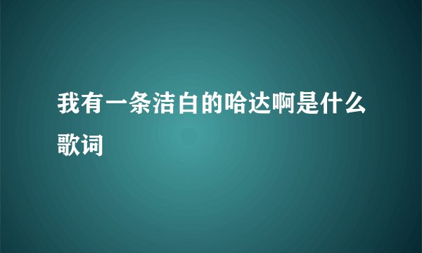 我有一条洁白的哈达啊是什么歌词