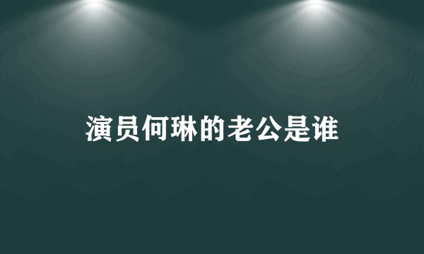 演员何琳的老公是谁
