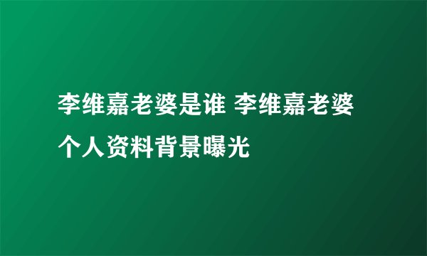 李维嘉老婆是谁 李维嘉老婆个人资料背景曝光