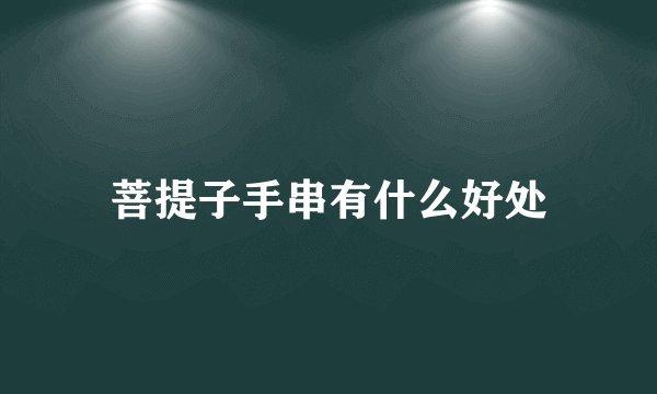 菩提子手串有什么好处
