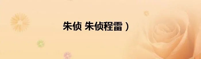 朱侦 朱侦程雷)