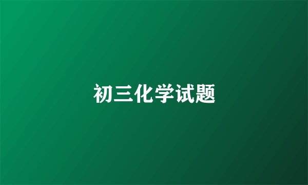 初三化学试题