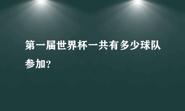 第一届世界杯一共有多少球队参加？