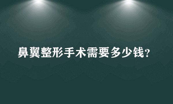鼻翼整形手术需要多少钱？