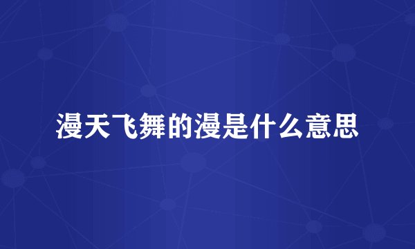 漫天飞舞的漫是什么意思