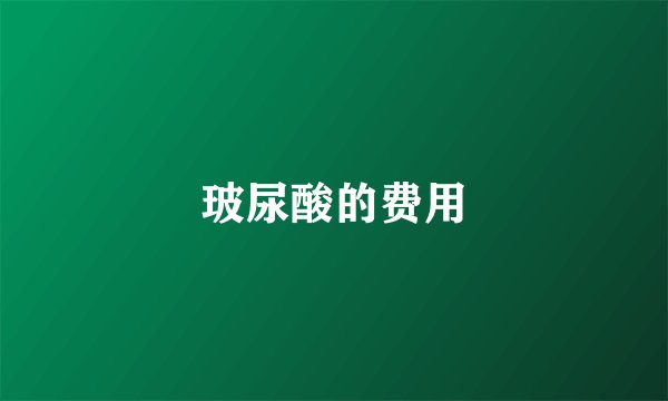 玻尿酸的费用