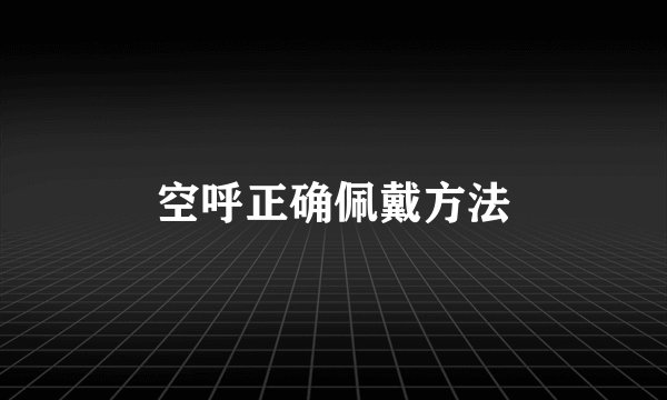 空呼正确佩戴方法