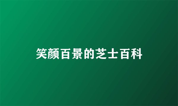 笑颜百景的芝士百科