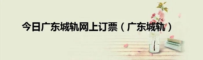 今日广东城轨网上订票（广东城轨）