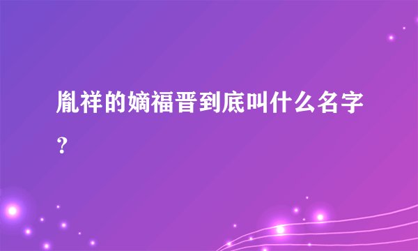 胤祥的嫡福晋到底叫什么名字?
