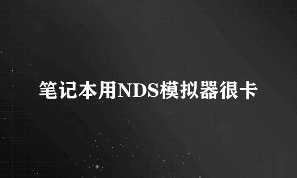 笔记本用NDS模拟器很卡