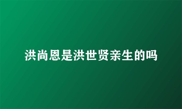 洪尚恩是洪世贤亲生的吗