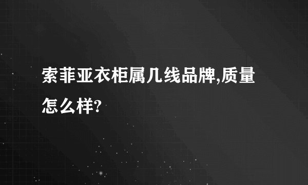 索菲亚衣柜属几线品牌,质量怎么样?