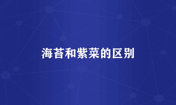海苔和紫菜的区别