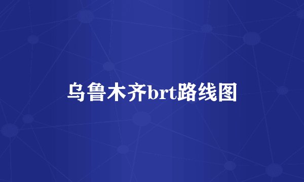 乌鲁木齐brt路线图