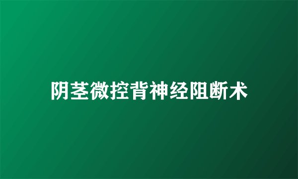 阴茎微控背神经阻断术