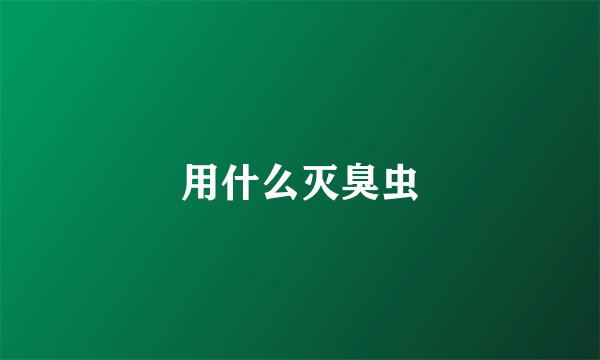 用什么灭臭虫