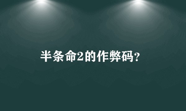 半条命2的作弊码？