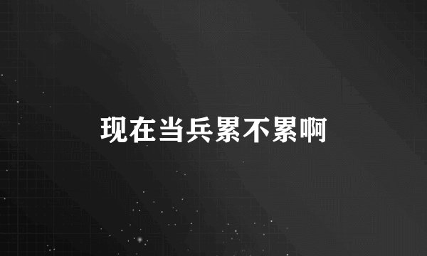 现在当兵累不累啊