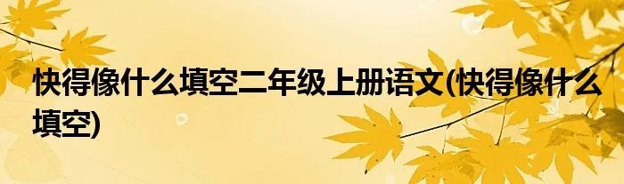 快得像什么填空二年级上册语文(快得像什么填空)