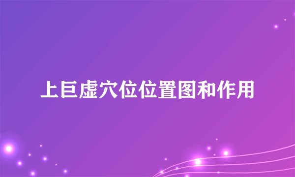 上巨虚穴位位置图和作用