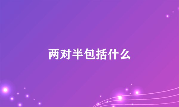 两对半包括什么