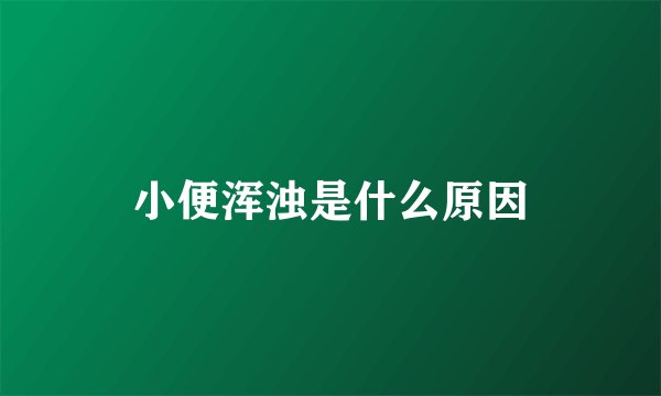 小便浑浊是什么原因