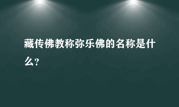 藏传佛教称弥乐佛的名称是什么？