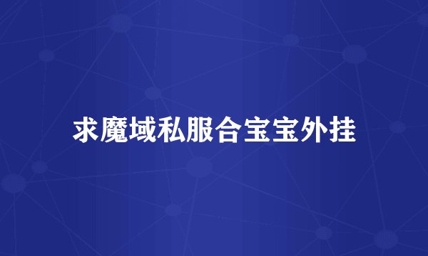求魔域私服合宝宝外挂