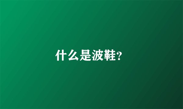 什么是波鞋?
