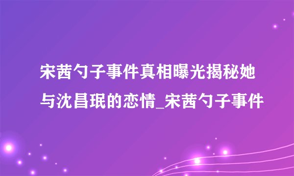 宋茜勺子事件真相曝光揭秘她与沈昌珉的恋情_宋茜勺子事件