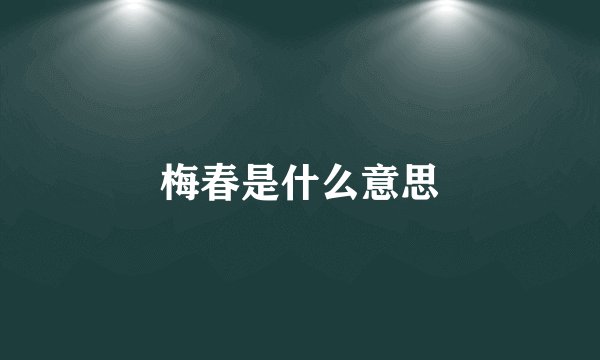 梅春是什么意思