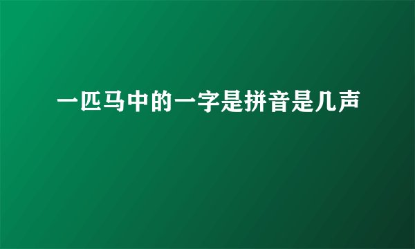 一匹马中的一字是拼音是几声
